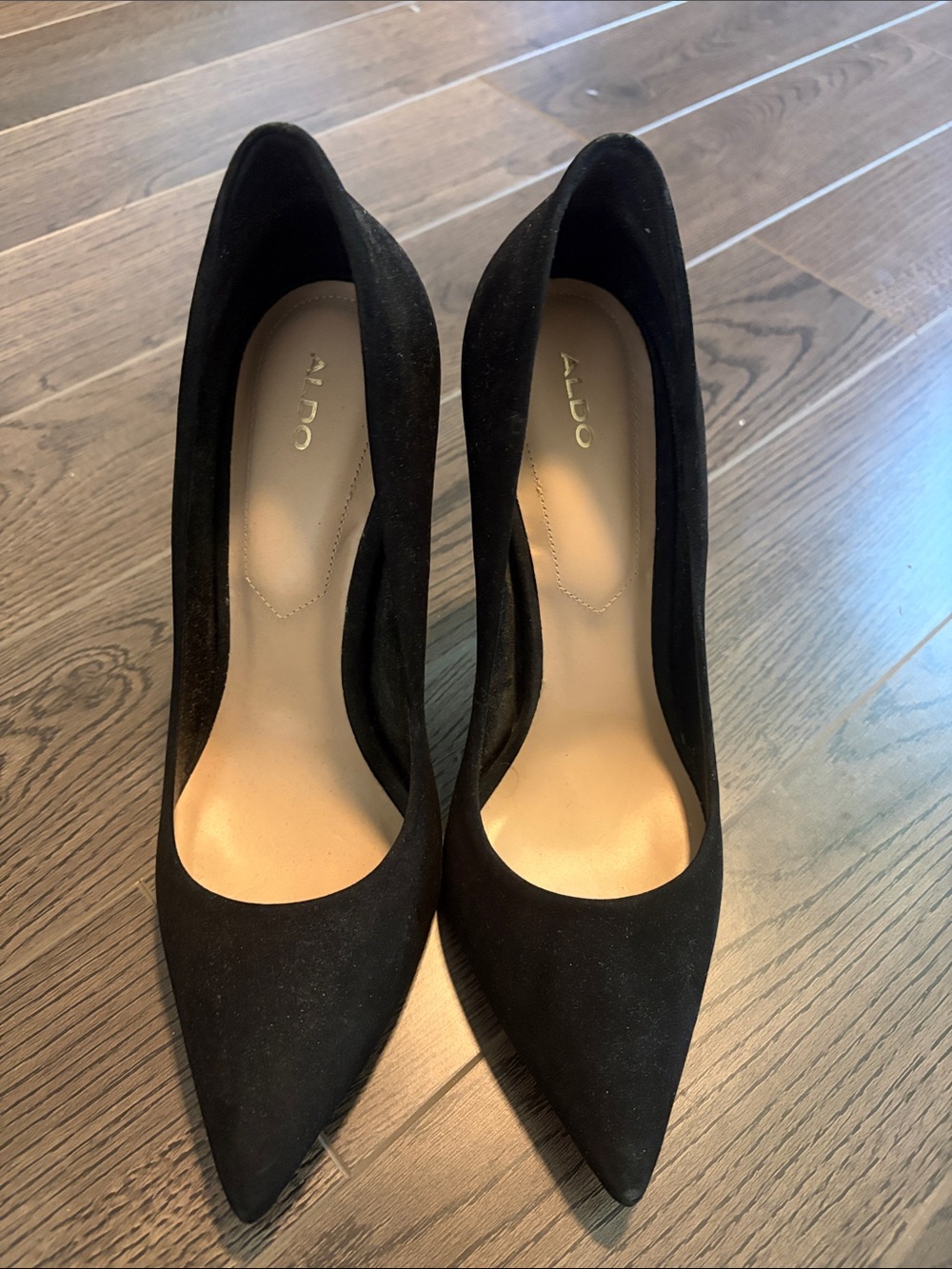ALDO Black Suede Pointed-Toe Pumps